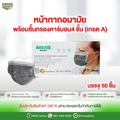 หน้ากากอนามัย 3 ชั้น กรองฝุ่น และ เชึ้อโรค แถมฟรี MMS FRESH – MMS